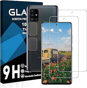 【送料無料】【2枚液晶フィルム+2枚レンズフィルム】Galaxy A51 ガラスフィルム 国産旭硝子AGC素材 ギャラクシー A51 SCG07 SC-54A 保護フィルム 【 硬度9H 国産旭硝子AGC素材 気泡ゼロ 飛散防止 指紋