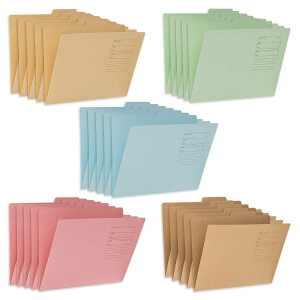 【送料無料】Kinstar 個別フォルダーエコノミー 再生紙 A4横 5色セット