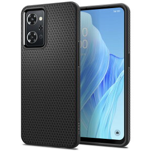 【送料無料】Spigen OPPO Reno9 A ケース TPU ソフトケース 耐衝撃 米軍MIL規格取得 カメラ保護 傷防止 衝撃吸収 Qi充電 ワイヤレス充電 リキッド・エアー ACS06360 (マット・ブラック)