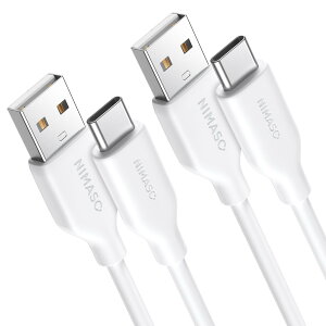 yzNIMASO USB-A & USB-C P[u ܂ȂP[u VRfލ̗p USB Type C P[u 2.0 iPhone16/15V[YΉ/ Pixel/Xperia/Galaxy/LG/Sharp ̑ Android  USB-C@Ή (1, zCg, 1m+1mZ