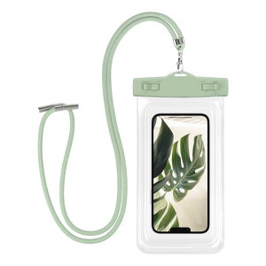 【送料無料】MOTTERU (モッテル) ベーシック 防水ケース IP68 防水テスト合格 ネックストラップ 写真撮影/通話/操作 全機種対応(6.7インチまでのスマートフォン) グレイッシュグリーン MOT-WPCGD-GG