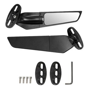 【送料無料】ideamall バイク ミラー ウイング スリム カウルミラー 汎用 左右セット