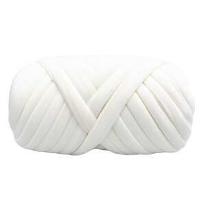 【送料無料】ideamall チャンキーニット 毛糸 極太毛糸 編み物 太い 芯糸 DIY 手編み 250g (ホワイト)