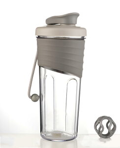 【送料無料】fexmoy プロテインシェイカー ボトル シェイカー ブレンダーボトル ジム/トレーニング用 分解洗浄可能 BPAフリー シェイクボール付き 700ml (グレー)
