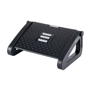 【送料無料】Asdays フットレスト デスク下 高さ調整可 オフィス用 足置き 足らくらく 角度・高さ調整可 6段階 (ブラック)