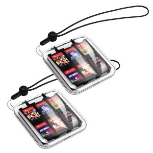 【送料無料】Asdays スイッチソフトケース switchカセットケース switchソフト収納 クリア タイプ ストラップ付 2個セット