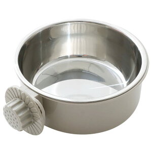 【送料無料】AllBright ペットボウル 食器 給餌器 えさ入れ フードボウル ケージ 犬 猫 うさぎ 小動物 固定 (グレー, S)
