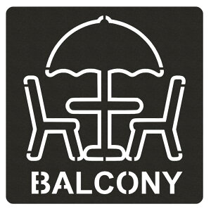 【送料無料】AllBright ピクトグラム シート ステッカー ピクトサイン 立体 ルームサイン ドアサイン マーク (バルコニー)