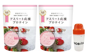 【送料無料】NOBITA-Pro ソイプロテイン ノビタプロ FD-0008 2袋セット シェイカー付き (いちごミルク味)