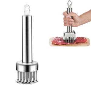 【送料無料】Asdays ミートテンダー 肉の筋切り器 ミートテンダライザー 肉たたきハンマー 調理器具 ミートソフター ステンレス製 (円形)