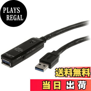 �y���������zStarTech.com USB�P�[�u���^USB 3.0�i5Gbps�j�^5m�^�A�N�e�B�u�^�C�v�^Type-A - Type-A�^�I�X - ���X�^AC�A�_�v�^�[�t���^�u���b�N�^USB �����R�[�h�^���s�[�^�[ �����O �G�N�X�e���_�[ �P�[