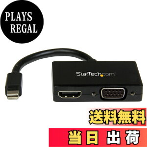 �y���������zStarTech.com Mini DisplayPort�ڑ��g���x��A/V�A�_�v�^ 2�C��1 �~�j�f�B�X�v���C�|�[�gMini DP - VGA/ HDMI�ϊ��A�_�v�^ MDP2HDVGA