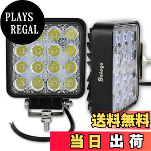 �y���������zLED��Ɠ� ���[�N���C�g ���S�h�� IP68 �L�p-48W 16�A 6000K 12V-24V�Ή� �g���b�N/�g���N�^�[�p �z���L�b�g �p�^ �f�b�L/�o�b�N�����v Safego ���P�x ������ �z���C�g 2�Z�b�g �e����