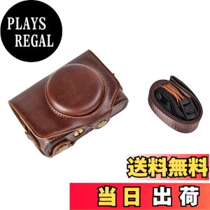 �y���������zkinokoo PowerShot SX720 HS / SX730 / SX740 �p�J�����P�[�X PU���U�[ �S�ʕی�^ �O�r���t�� �V�����_�[�X�g���b�v�t��(�R�[�q�[)