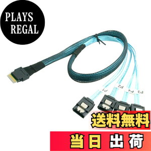 �y���������zcablecc �X�������C�� SAS 4.0 SFF-8654 4i 38�s�� �z�X�g - 4 SATA 7�s�� �^�[�Q�b�g �n�[�h�f�B�X�N �t�@���A�E�g RAID �P�[�u�� 50cm