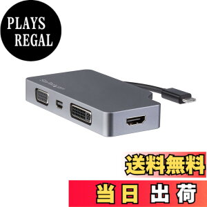 �y���������zStarTech.com 4 in 1 USB Type-C�}���`�A�_�v�^ �A���~➑� USB-C - VGA/DVI/ 4K HDMI/mDP �X�y�[�X�O���[ CDPVDHDMDPSG