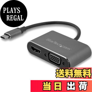 �y���������zStarTech.com USB-C - VGA/HDMI�ϊ��f�B�X�v���C�A�_�v�^ 2-in-1 USB Type-C�}���`�A�_�v�^�[ 4K/30Hz �A���~�P�[�X �X�y�[�X�O���[ CDP2HDVGA