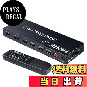 �y���������zELEVIEW HDMI �}�g���b�N�X �X�C�b�`���[ 4����2�o�� 4K60Hz 1080p120Hz �������� (���f�W�^��/3.5mm) �_�E���X�P�[���@�\ PS4/PS5/Swich2�Ή� �蓮�ؑ� �����R�� EHD-626Y