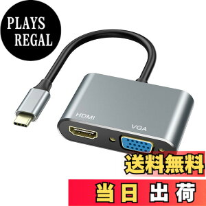 �y���������zUSB Type C to HDMI VGA �A�_�v�^�AVilcome 2 in 1 Thunderbolt 3 to VGA HDMI 4K UHD�R���o�[�^ �A�_�v�^ MacBook/MacBook Air 13inch 2018/iPad Pro 2018/Surface Go/Book 2/Galaxy S10/USB C �f�o�C�X�Ή� �c