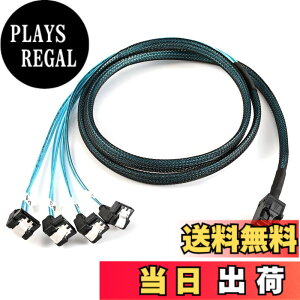 �y���������zCablecc����Mini SAS SFF-8643�z�X�g����A���O��4 SATA�^�[�Q�b�g�n�[�h�f�B�X�N6Gbps�f�[�^�T�[�o�[RAID�P�[�u��1m