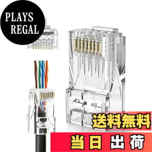 �y���������zLAN�R�l�N�^,CableCreation RJ45 �R�l�N�^ �ђʎ� 100���� Cat6 / Cat5e/ Cat5 LAN�P�[�u���p �R�l�N�^ �z���ȒP �ܐ܂�ɂ���