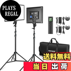 �y���������zNEEWER 2�p�b�N LED�r�f�I���C�g�ƃX�^���h�L�b�g �����R���t�� 18�C���`LED�p�l�����C�g �B�e�p���C�g 45W 2�F �����\ 3200K-5600K CRI 97+ 4800Lux LCD�X�N���[�� �\�t�g���C�g �Q�[��/��
