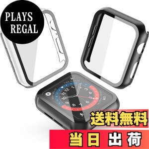 �y���������zSmilelane�y2���z�Ή� Apple Watch Series 6 / SE / SE2 / SE3 /Series 5 / Series 4 44mm �p �P�[�X, PC�f�ދ����K���X�ی�J�o�[(1 �u���b�N + 1 �N���A)