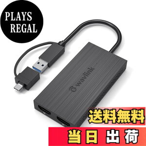 �y���������zWAVLINK USB 3.0A/type-C-�f���A�� HDMI �A�_�v�^�[ 2K�o�� �~�j�h�b�L���O�X�e�[�V����/�� ��4K�i3840x2160 @ 30Hz�f�B�X�v���C�o��/1x1440P�Ή� HDMI�o�̓|�[�g/1x1080P�Ή� HDMI�o�̓|�[�g1xUSB 3.0