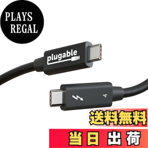 �y���������zPlugable Thunderbolt 4 �P�[�u�� 40Gpbs 100W (20V5A) �[�d�Ή� 1m [Thunderbolt �F��] 4K ���j�^�[x2 USB4 Thunderbolt 3 USB-C �݊�