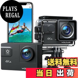 �y���������zWOLFANG �A�N�V�����J���� 4K 24MP�����J���� WiFi�@�\ �ϗh�� ���[40���[�g�� HDMI�o�� 1350mAh��e�ʃo�b�e���[2���� 170°�L�p�����Y �����R�� �w�b�h�Z�b�g�J���� �O���}�C�N �L�x��