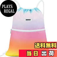 【送料無料】[WANDF] ジムサック ナップサック 巾着 シューズ収納 防水 軽量 水泳 部活 運動 旅行 (レイ…