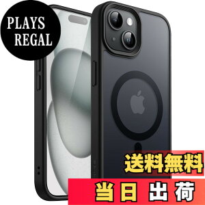 �y���������zJETech iPhone 15 Plus 6.7�C���`�p �}�O�l�b�g �P�[�X MagSafe�ɑΉ� �������̃}�b�g�w�� ���^ �ϏՌ� �J�o�[ (�u���b�N)