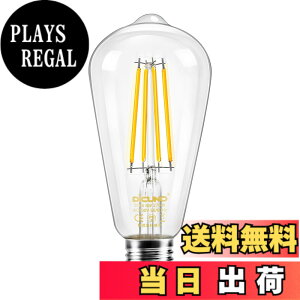 �y���������zDiCUNO LED�d�� E26���� 60W�`���� 6W �d���F �G�W�\���d�� 700lm 2700K �t�B�������g�d�� �N���A�^�C�v �S���� ���g�� ST64 �������Ή� 1��