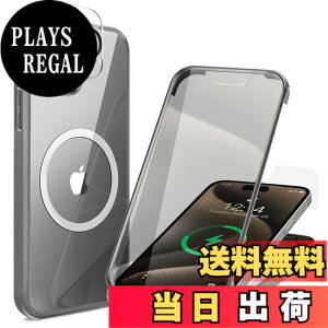 �y���������z�y���ʋ����K���X�E���ٓI�ȑϏՌ����zHAUTRKBG iPhone 15 Pro Max �p �P�[�X �N���A �S�ʕی� [MagSafe�Ή�] [�J�����t�C������]�M�����Ȃ� �\�t�gTPU�o���p�[ �}�O�Z�[�t ���C�����X