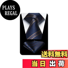 【送料無料】[HISDERN] ネービー ネクタイ メンズ ビジネス ネクタイ セット メンズ おしゃれ シルク ブランド ストライプ 就活 結婚式 入学式 卒業式 プレゼントHC-01