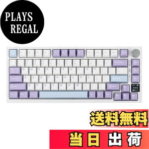 �y���������zEPOMAKER Ajazz AK820 Pro �Q�[�~���O�L�[�{�[�h 75% �K�X�P�b�g���� ���J�j�J���L�[�{�[�h TFT�X�N���[�� 3���[�h(Bluetooth 5.1/2.4G���C�����X&Type-C�L��) �����t�H�[������ (White Purple - OEM Pr