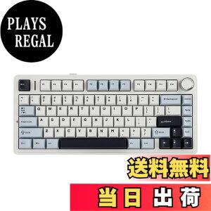 �y���������zEPOMAKER x Aula F75 �Q�[�~���O�L�[�{�[�h �K�X�P�b�g ���J�j�J���L�[�{�[�h 5�w�p�b�h���m�u�t�� 75% ���C�����X �z�b�g�X���b�p�u�� Bluetooth/2.4GHz/USB-C RGB �Z�K�F�؎擾 (Light Blue, LEOB