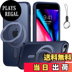 �y���������ziPhoneSE3/SE2/SE/8/7 �p �P�[�X Magsafe�Ή��y360°��]�\�� Magsafe�����O�X�^���h �z���_�[ ��̌^�E�X�g���b�v1��t���z�A�C�t�H��SE ��3/2���� iPhone 8�J�o�[�X�^���h�@�\ �c�����Ή� H