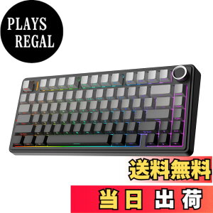 �y���������zEPOMAKER x Aula F75 �Q�[�~���O�L�[�{�[�h �K�X�P�b�g ���J�j�J���L�[�{�[�h 5�w�p�b�h���m�u�t�� 75% ���C�����X �z�b�g�X���b�p�u�� Bluetooth/2.4GHz/USB-C RGB �Z�K�F�؎擾 (Black Gradient, 