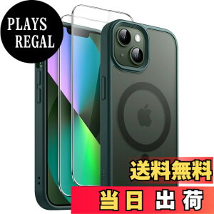 �y���������zJETech 3 in 1 iPhone 13 mini 5.4 �C���`�p �}�O�l�b�g �P�[�X 2�������K���X�t�B�����t�� MagSafe�Ή� �������}�b�g�o�b�N �ϏՌ��X�}�z�J�o�[ (�_�[�N�O���[��)