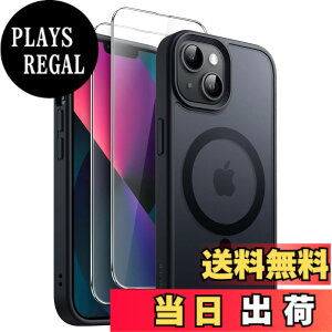�y���������zJETech 3 in 1 iPhone 13 mini 5.4 �C���`�p �}�O�l�b�g �P�[�X 2�������K���X�t�B�����t�� MagSafe�Ή� �������}�b�g�o�b�N �ϏՌ��X�}�z�J�o�[ (�u���b�N)