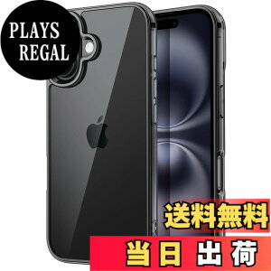 �y���������zJETech iPhone 16 Plus 6.7�C���`��p �P�[�X ���΂݂Ȃ� �Ռ��z�� �o���p�[�J�o�[ �����h�~ �N���A�o�b�N (�u���b�N)