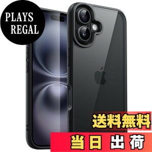 �y���������zJETech iPhone 16 Plus 6.7�C���`�p �P�[�X �ϏՌ��X�}�z�o���p�[�J�o�[ �\���b�h�J���[ �}�b�gTPU�t���[�� �����h�~ �N���A�o�b�N (�u���b�N)