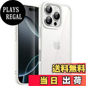 �y���������zJETech iPhone 16 Pro Max 6.9�C���`�p �P�[�X �ϏՌ��X�}�z�o���p�[�J�o�[ �\���b�h�J���[ �}�b�gTPU�t���[�� �����h�~ �N���A�o�b�N (�z���C�g)
