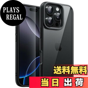 �y���������zJETech iPhone 16 Pro Max 6.9�C���`�p �P�[�X �ϏՌ��X�}�z�o���p�[�J�o�[ �\���b�h�J���[ �}�b�gTPU�t���[�� �����h�~ �N���A�o�b�N (�u���b�N)