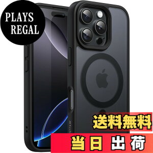 �y���������zJETech iPhone 16 Pro Max 6.9�C���`�p �}�O�l�b�g �P�[�X MagSafe�ɑΉ� �������̃}�b�g�w�� ���^ �ϏՌ� �J�o�[ (�u���b�N)