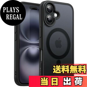 �y���������zJETech iPhone 16 Plus 6.7�C���`�p �}�O�l�b�g �P�[�X MagSafe�ɑΉ� �������̃}�b�g�w�� ���^ �ϏՌ� �J�o�[ (�u���b�N)