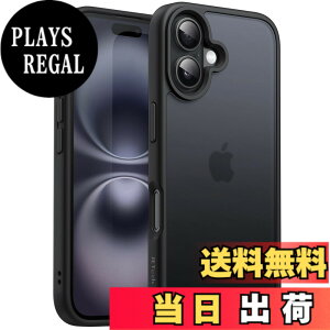 �y���������zJETech iPhone 16 Plus 6.7�C���`�p �}�b�g�P�[�X �ϏՌ����~���^���[�O���[�h�̗����ی� ������̔������w�� �X�}�z�J�o�[ �w��h�~ (�u���b�N)