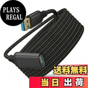 �y���������zUSB �����P�[�u�� 3m USB3.0�K�i Popolier 5Gbps�����]�� A�I�X-A���X ���ϋv�i�C�����҂� PC/Mac/HDD/�v�����^/�ԓ��Ή� (�u���b�N(B))