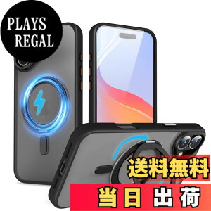 �y���������zQUEASON�yiPhone 16Plus �p MagSafe�Ή� �P�[�X�z360°��]�X�^���h ���C�����X�[�d�Ή� ��phone16plus �p �P�[�X �����O�t�� �ČRMIL�K�i iphone16�v���X �p �X�}�z�P�[�X �������� �����h�~ phon